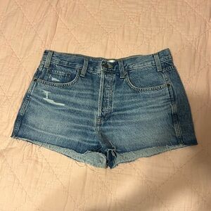 High Rise Denim Mini Shorts